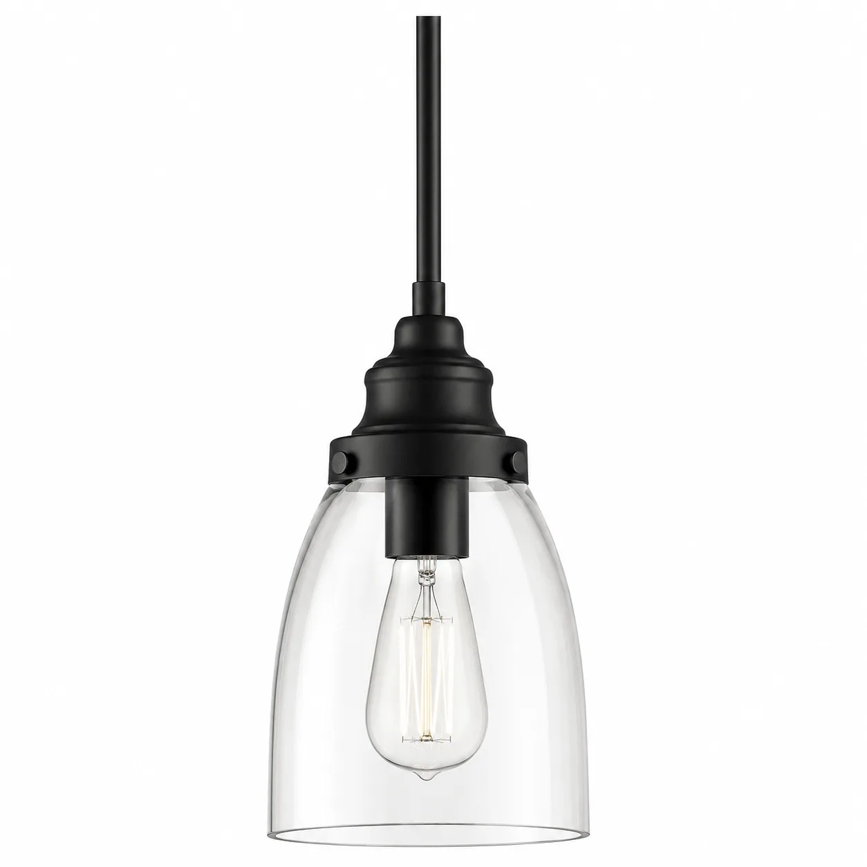 Lighting — Annabeth - Matte Black Kitchen Pendant